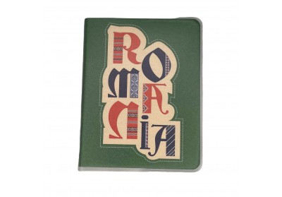 Agendă mini - Romania (fundal verde)